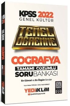 Yediiklim Yayınları 2022 KPSS Genel Kültür Coğrafya Temel Öğrenme Tamamı Çözümlü Soru Bankası