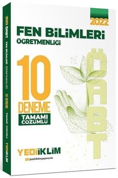 Yediiklim Yayınları 2022 ÖABT Fen Bilimleri Öğretmenliği 10 Deneme