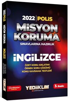 Yediiklim Yayınları 2022 Polis Misyon Koruma Sınavlarına Hazırlık İngilizce Konu Anlatımı