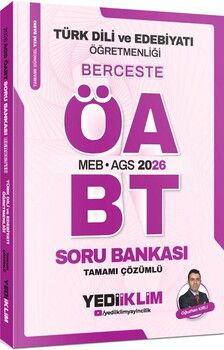 Yediiklim Yayınları 2026 MEB AGS ÖABT Türk Dili Ve Edebiyatı Öğretmenliği Berceste Tamamı Çözümlü Soru Bankası