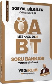 Yediiklim Yayınları 2026 MEB AGS ÖABT Sosyal Bilgiler Öğretmenliği Tamamı Çözümlü Soru Bankası