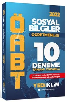 Yediiklim Yayınları 2022 ÖABT Sosyal Bilgiler Öğretmenliği Tamamı Çözümlü 10 Deneme