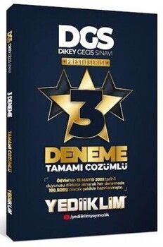Yediiklim Yayınları 2022 DGS Prestij Serisi Tamamı Çözümlü 3 Yıldız Deneme