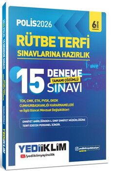 Yediiklim Yayınları 2026 Polis Rütbe Terfi Sınavlarına Hazırlık Tamamı Çözümlü 15 Deneme Sınavı