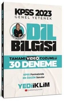 Yediiklim Yayınları 2023 KPSS Genel Yetenek Dil Bilgisi Tamamı Video Çözümlü 30 Deneme
