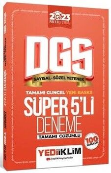 Yediiklim Yayınları 2023 Prestij Serisi DGS Tamamı Çözümlü Süper 5 Deneme