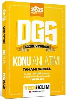 Yediiklim Yayınları 2023 Prestij Serisi Dgs Sözel Yetenek Konu Anlatımı