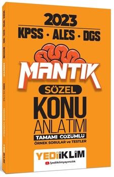 Yediiklim Yayınları 2023 KPSS ALES DGS Sözel Mantık Konu Anlatımı