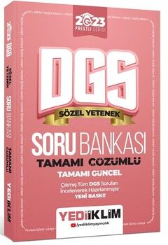 Yediiklim Yayınları 2023 Prestij Serisi Dgs Sözel Yetenek Tamamı Çözümlü Soru Bankası