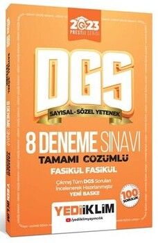 Yediiklim Yayınları 2023 DGS Prestij Serisi Tamamı Çözümlü 8 Fasikül Deneme