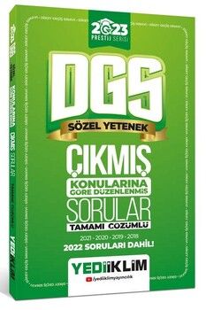 Yediiklim Yayınları 2023 DGS Prestij Serisi Sözel Yetenek Konularına Göre Tamamı Çözümlü Çıkmış Sorular