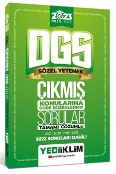 Yediiklim Yayınları 2023 DGS Prestij Serisi Sözel Yetenek Konularına Göre Tamamı Çözümlü Çıkmış Sorular