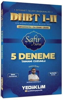 Yediiklim Yayınları DHBT I-II Ortaöğretim - Ön Lisans - Lisans Safir Serisi Tamamı Çözümlü 5 Deneme Sınavı