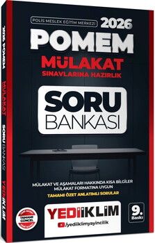  Yediiklim Yayınları 2026 POMEM Mülakat Sınavlarına Hazırlık Tamamı Özet Anlatımlı Soru Bankası 9. Baskı
