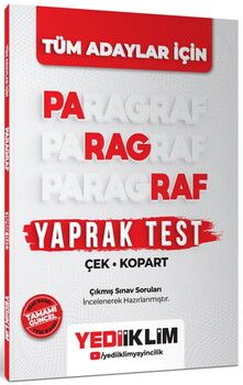  Yediiklim Yayınları Tüm Adaylar İçin Paragraf Çek Kopart Yaprak Test