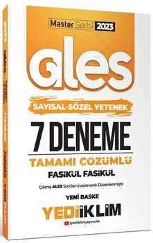 Yediiklim Yayınları 2023 Master Serisi Ales Sayısal Sözel Yetenek Tamamı Çözümlü 7 Fasikül Deneme