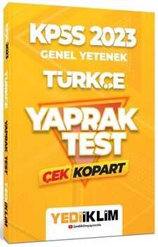  Yediiklim Yayınları 2023 KPSS Genel Yetenek Türkçe Çek Kopart Yaprak Test
