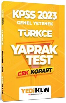 Yediiklim Yayınları 2023 KPSS Genel Yetenek Türkçe Çek Kopart Yaprak Test