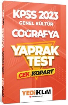 Yediiklim Yayınları 2023 KPSS Genel Kültür Coğrafya Çek Kopart Yaprak Test