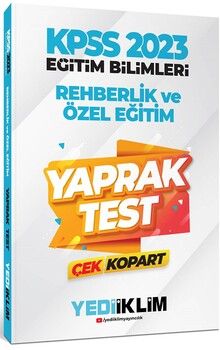 Yediiklim Yayınları 2023 KPSS Eğitim Bilimleri Rehberlik ve Özel Eğitim Çek Kopart Yaprak Test