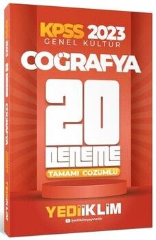 Yediiklim Yayınları 2023 KPSS Genel Kültür Coğrafya Tamamı Çözümlü 20 Deneme
