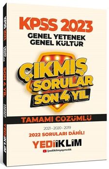 Yediiklim Yayınları 2023 KPSS GY GK Son 4 Yıl Tamamı Çözümlü Çıkmış Sorular