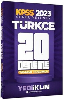 Yediiklim Yayınları 2023 KPSS Genel Yetenek Türkçe Tamamı Çözümlü 20 Deneme