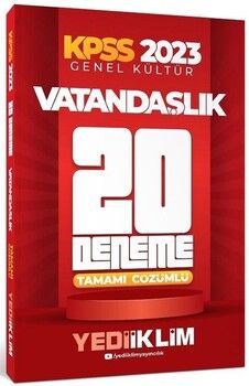 Yediiklim Yayınları 2023 KPSS Genel Kültür Vatandaşlık Tamamı Çözümlü 20 Deneme