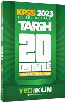 Yediiklim Yayınları 2023 KPSS Genel Kültür Tarih Tamamı Çözümlü 20 Deneme