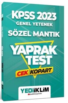 Yediiklim Yayınları 2023 KPSS Genel Yetenek Sözel Mantık Çek Kopart Yaprak Test