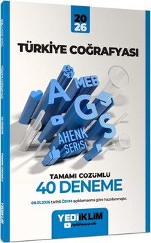  Yediiklim Yayınları 2026 MEB AGS Ahenk Türkiye Coğrafyası Tamamı Çözümlü 40 Deneme