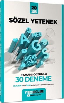  Yediiklim Yayınları 2026 MEB AGS Ahenk Sözel Yetenek Tamamı Çözümlü 30 Deneme