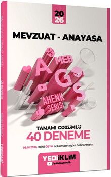  Yediiklim Yayınları 2026 MEB AGS Ahenk Mevzuat Anayasa Tamamı Çözümlü 40 Deneme