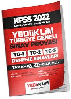 Yediiklim Yayınları 2022 KPSS Genel Yetenek Genel Kültür Türkiye Geneli Tamamı Video Çözümlü 3 Deneme