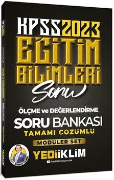 Yediiklim Yayınları 2023 KPSS Eğitim Bilimleri Ölçme ve Değerlendirme Tamamı Çözümlü Soru Bankası