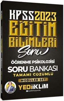 Yediiklim Yayınları 2023 KPSS Eğitim Bilimleri Öğrenme Psikolojisi Tamamı Çözümlü Soru Bankası