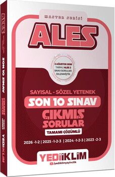 Yediiklim Yayınları ALES Sayısal Sözel Yetenek Master Serisi Tamamı Çözümlü Son 10 Sınav Çıkmış Sorular