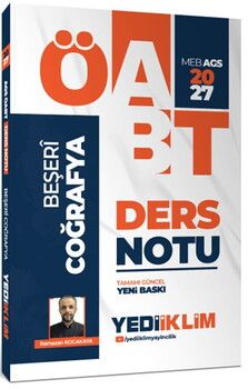 Yediiklim Yayınları 2027 MEB AGS ÖABT Beşeri Coğrafya Ders Notu