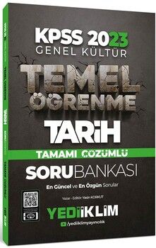 Yediiklim Yayınları 2023 KPSS Genel Kültür Temel Öğrenme Tarih Tamamı Çözümlü Soru Bankası