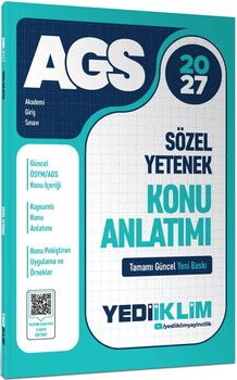 Yediiklim Yayınları 2027 MEB AGS Sözel Yetenek Konu Anlatımı