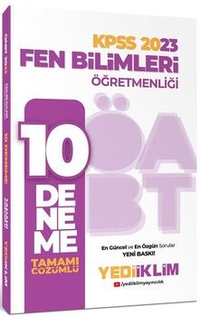 Yediiklim Yayınları 2023 ÖABT Fen Bilimleri Öğretmenliği Tamamı Çözümlü 10 Deneme
