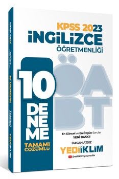 Yediiklim Yayınları 2023 ÖABT İngilizce Öğretmenliği Tamamı Çözümlü 10 Deneme