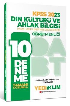 Yediiklim Yayınları 2023 ÖABT Din Kültürü ve Ahlak Bilgisi Öğretmenliği Tamamı Çözümlü 10 Deneme