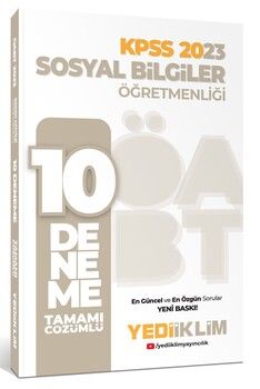 Yediiklim Yayınları 2023 ÖABT Sosyal Bilgiler Öğretmenliği Tamamı Çözümlü 10 Deneme