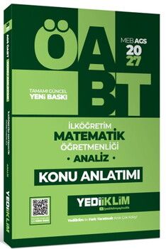 Yediiklim Yayınları 2027 MEB AGS ÖABT İlköğretim Matematik Öğretmenliği Analiz Konu Anlatımı
