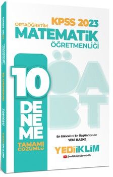 Yediiklim Yayınları 2023 ÖABT Ortaöğretim Matematik Öğretmenliği Tamamı Çözümlü 10 Deneme