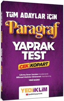 Yediiklim Yayınları Tüm Adaylar İçin Paragraf Çek Kopart Yaprak Test