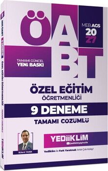 Yediiklim Yayınları 2027 MEB AGS ÖABT Özel Eğitim Öğretmenliği Tamamı Çözümlü 9 Deneme