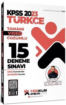 Yediiklim Yayınları 2023 KPSS Atölye Serisi Türkçe Tamamı Video Çözümlü 15 Deneme