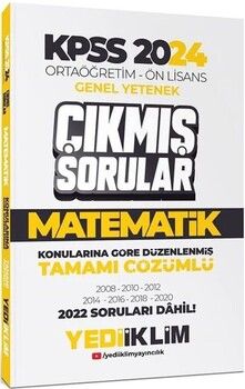 Yediiklim Yayınları 2024 KPSS Ortaöğretim Önlisans Matematik Konularına Göre Çıkmış Sorular